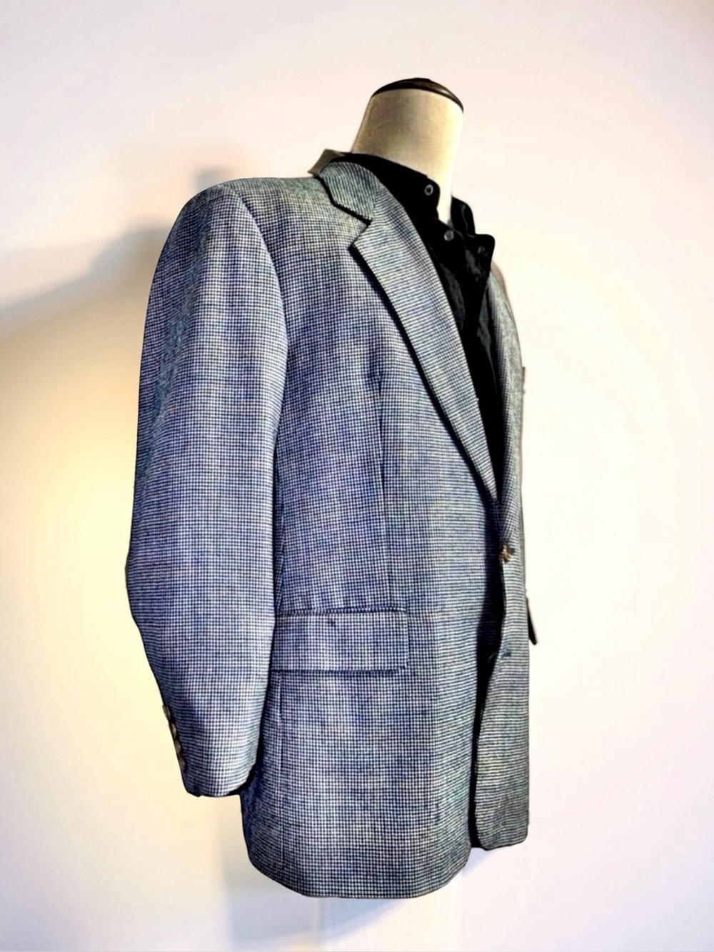 British American House “Delon” 100% Wool Micro Houndstooth Blazer 38R - Picture 2 of 14